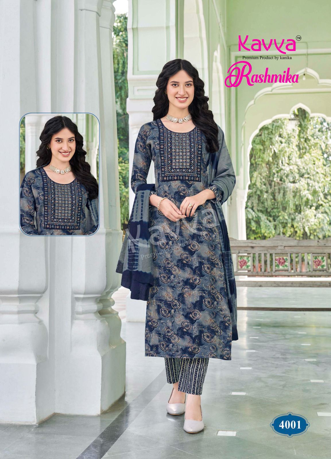 Rashmika Vol 04 By Kavya Rayon Foil Printed Kurti With Bottom Dupatta Wholesale Online
